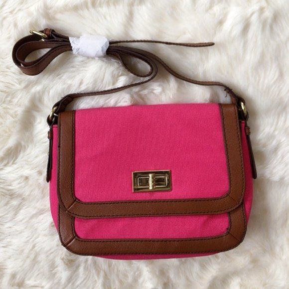 H&M Bags Hm Hot Pink Brown Classic Crossbody Bag Poshmark